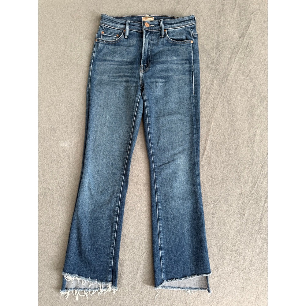Mother The Insider Crop Step Fray Jeans Home Movies Blue sz 25
